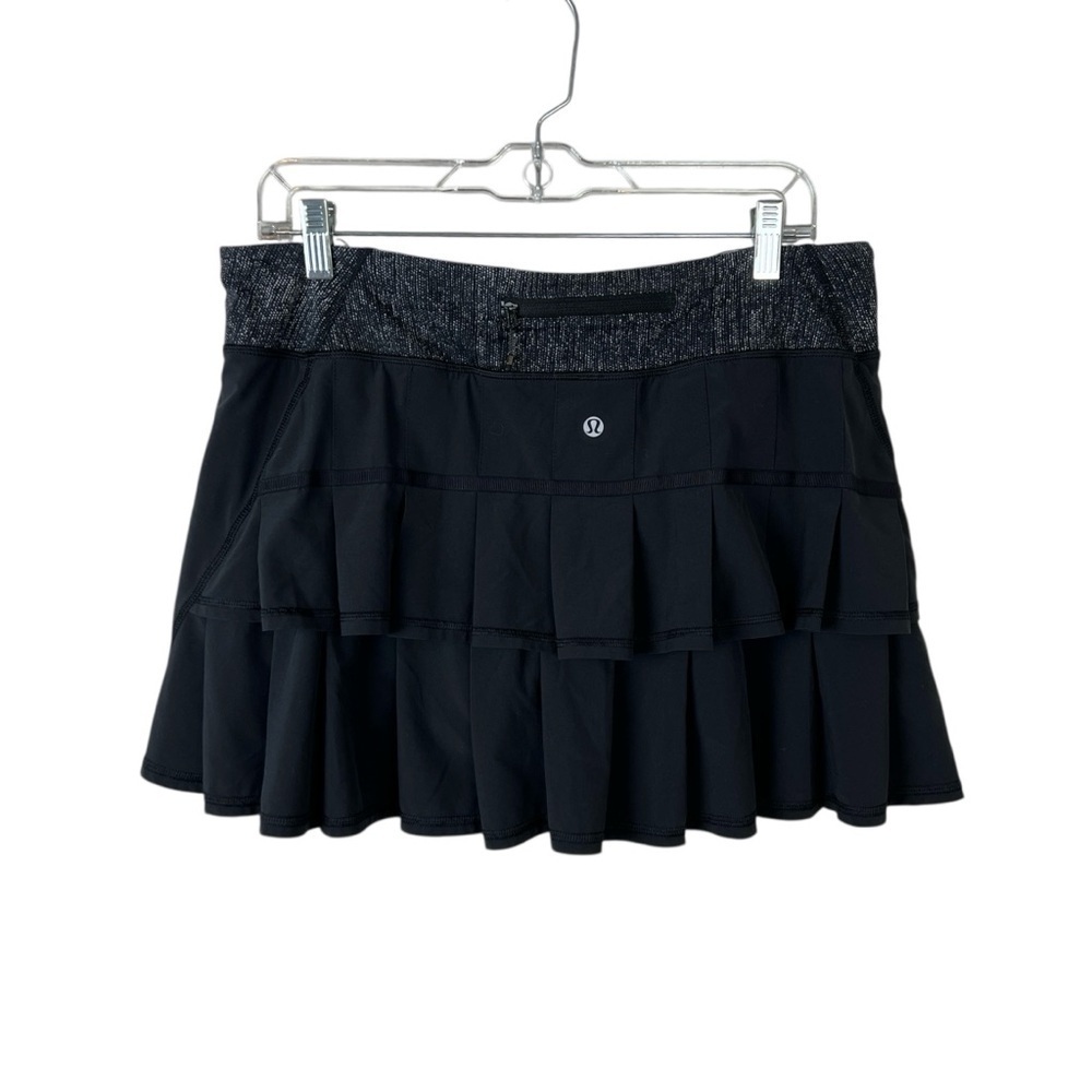 Lululemon Pace Setter Skirt Black Burlap Texture